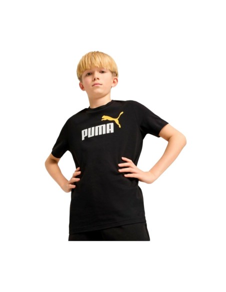 CAMISETA NEGRA PUMA ESS 2 COL Nº1 LOGO JUNIOR UNISEX BLACK GOLD 685778-56