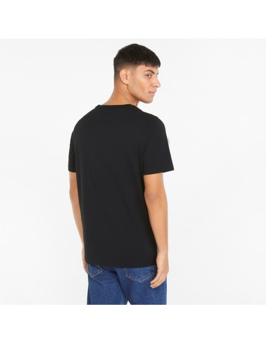PUMA ESS+COLORBLOCK TEE,PUMA BLACK