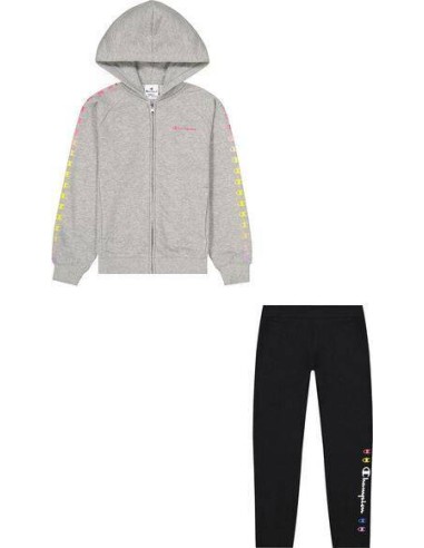 CHAMPION Hooded Full Zip Suit GRIS-NEGRO