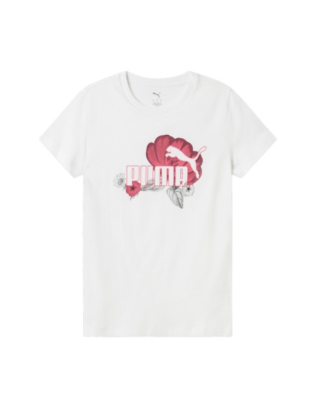 Camiseta Blanca PUMA CAMISETA ESS+ FLOREAL LOGO GRAPHIC TEE