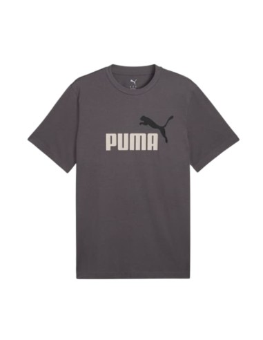 Camiseta Gris Puma ESS 2 COLOR No. 1 Logo Tee manga corta