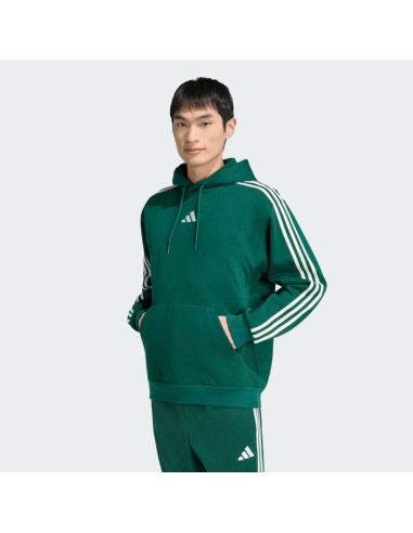 Sudadera Verde ADIDAS Essentials 3-Stripes Fleece Hoodie