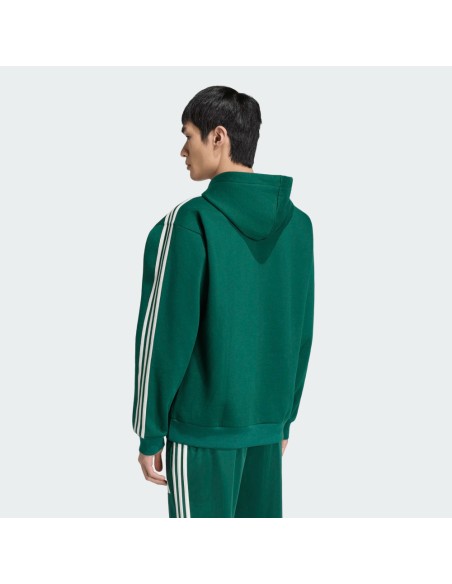Sudadera Verde ADIDAS Essentials 3-Stripes Fleece Hoodie