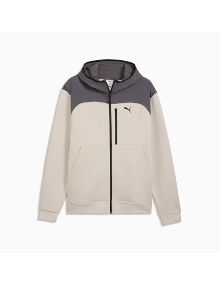 Sudadera Beige Puma PUMATECH Material Mix Full-Zip Hoodie DK