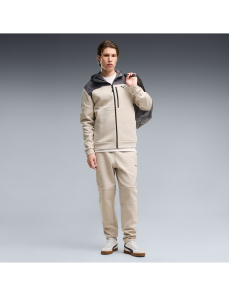 Sudadera Beige Puma PUMATECH Material Mix Full-Zip Hoodie DK