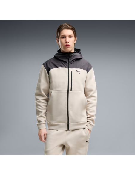 Sudadera Beige Puma PUMATECH Material Mix Full-Zip Hoodie DK