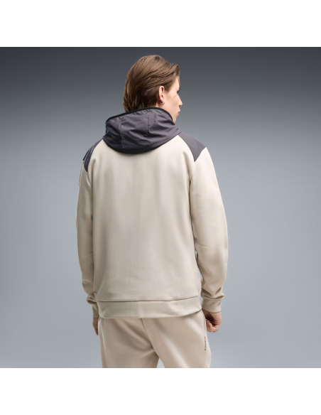 Sudadera Beige Puma PUMATECH Material Mix Full-Zip Hoodie DK