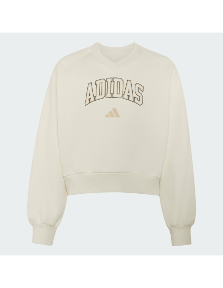 Sudadera Blanca Adidas Seasonals Collegiate Typography V-neck Junior Girls