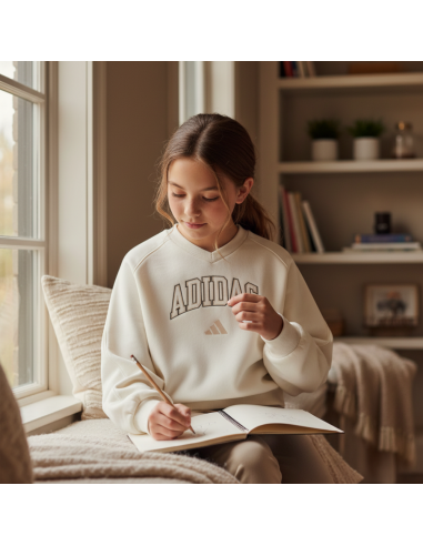 Sudadera Blanca Adidas Seasonals Collegiate Typography V-neck Junior Girls