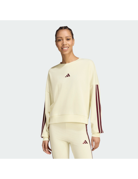 Sudadera Beige Adidas ESSENTIALS 3-STRIPES FRENCH TERRY SWEATSHIRT
