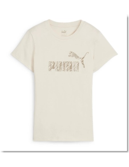 CAMISETA blanca PUMA ESS+ANIMAL Tee alpine snow white 681490-87