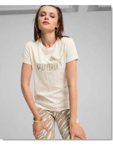 CAMISETA blanca PUMA ESS+ANIMAL Tee alpine snow white 681490-87