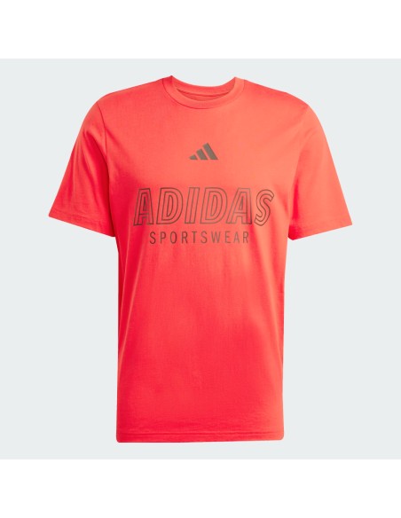 Camiseta roja Adidas roja hombre