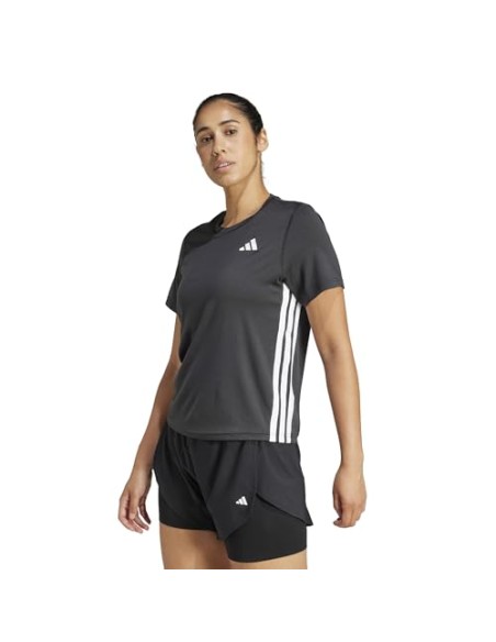 Camiseta manga corta Adidas-WE 3S CREW TEE-JH1392 NEGRO-MUJER